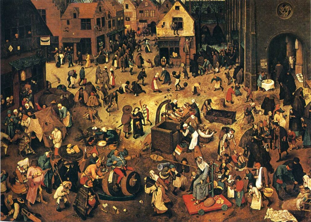 A luta entre o Carnaval e a Quaresma. Pieter Bruegel o Velho. 1559
